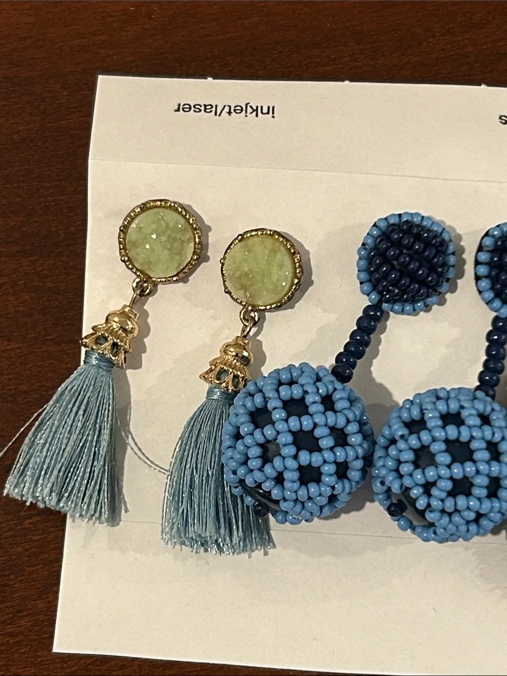 Various earrings blue theme